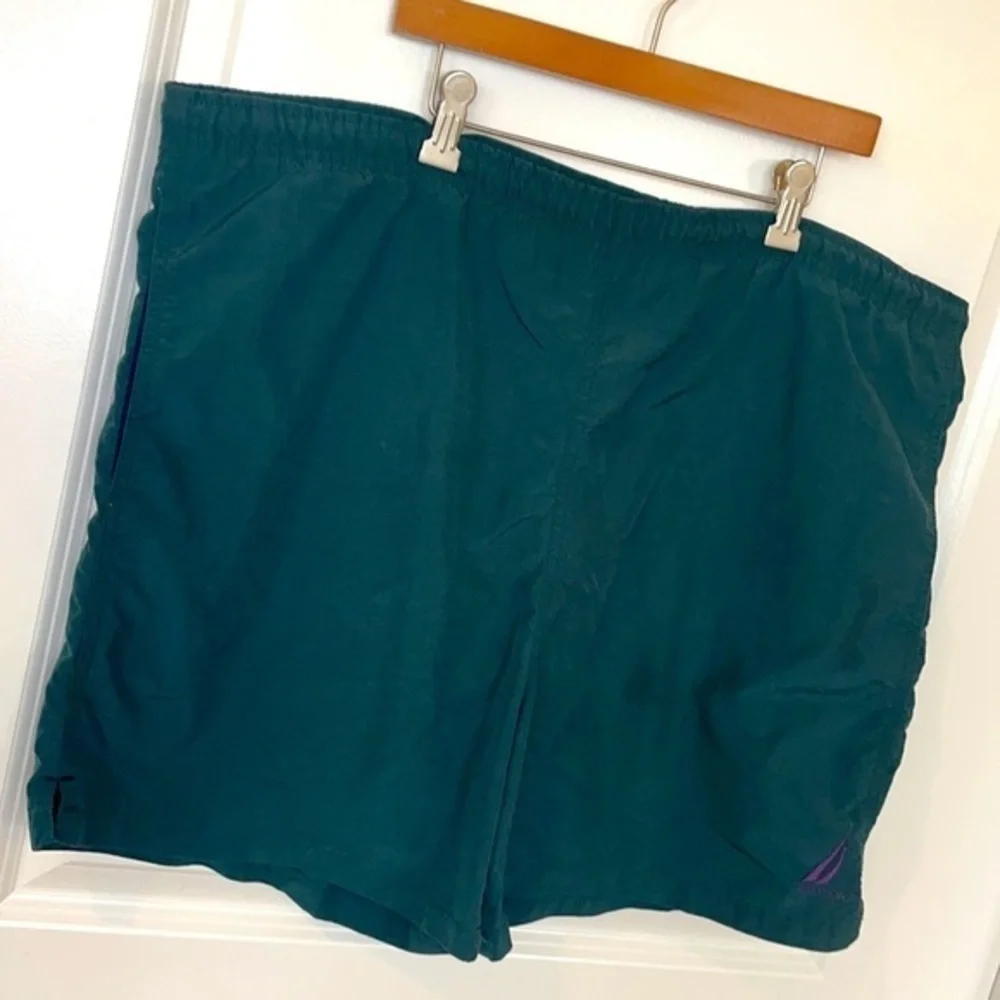 NAUTICA | Men’s Dark Green Swim Trunks with Mesh Lining Size Large